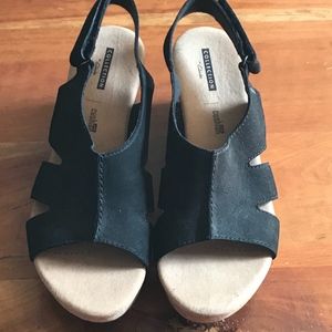 Black Suede Wedges by Clark's - 9.5